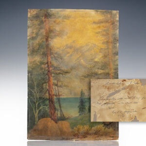 Christian August Jorgensen Signed Watercolor Painting of Emerald Bay.