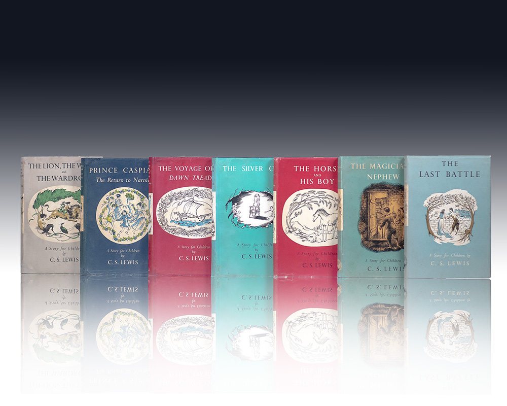 Exceptionally rare complete first edition set of C.S. Lewis's The Chronicles of Narnia