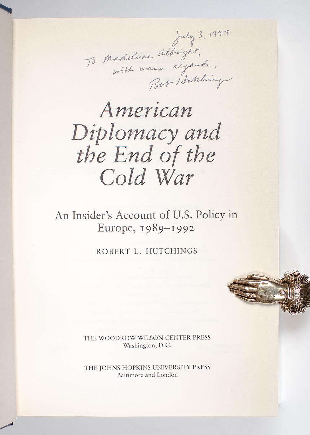 American Diplomacy and the End of the Cold War: An Insider's Account of U.S. Policy in Europe, 1989-1992.