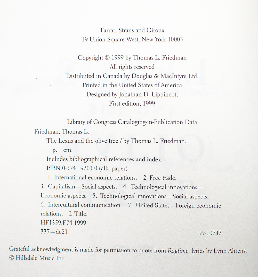 The Lexus And The Olive Tree.