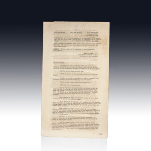 Radio Address to the American People on Wages and Prices in the Reconversion Period. [Harry S. Truman Advance Press Copy Signed Presidential Address].
