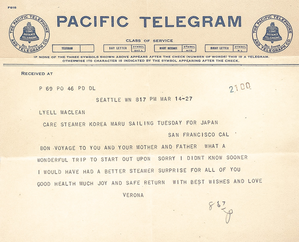 Manuscript Diary of an Ocean Voyage to the Far East in 1927.