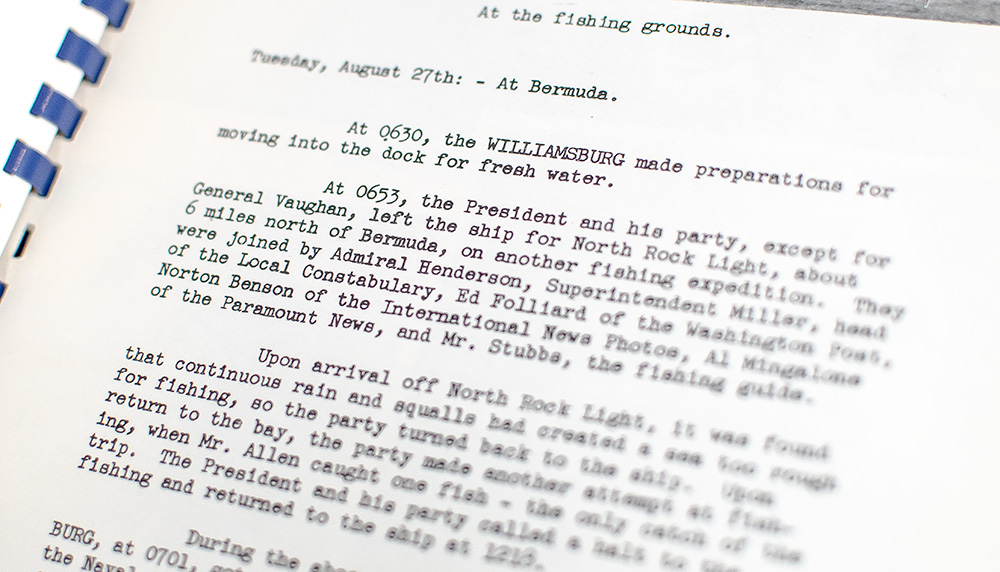 Log of the President's Vacation Cruise: August 16, 1946 to September 2, 1946.