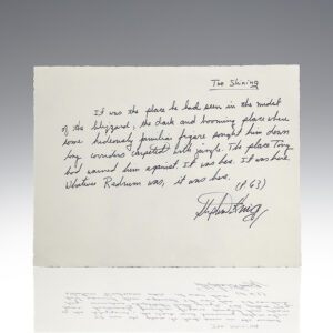 Stephen King Autograph Quotation from The Shining Signed.