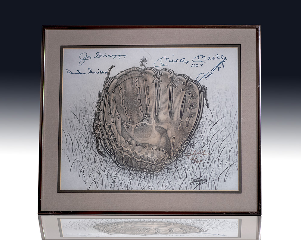 Mickey Mantle, Joe DiMaggio, Willie Mays, and Duke Snider Signed Limited Edition Color Print.