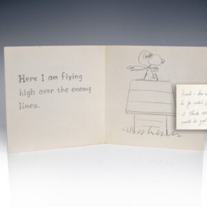 Charles Schulz Peanuts Manuscript Mock-Up, Signed With Original Snoopy Drawing.