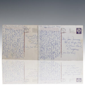 Raymond Chandler Autograph Postcards Signed.