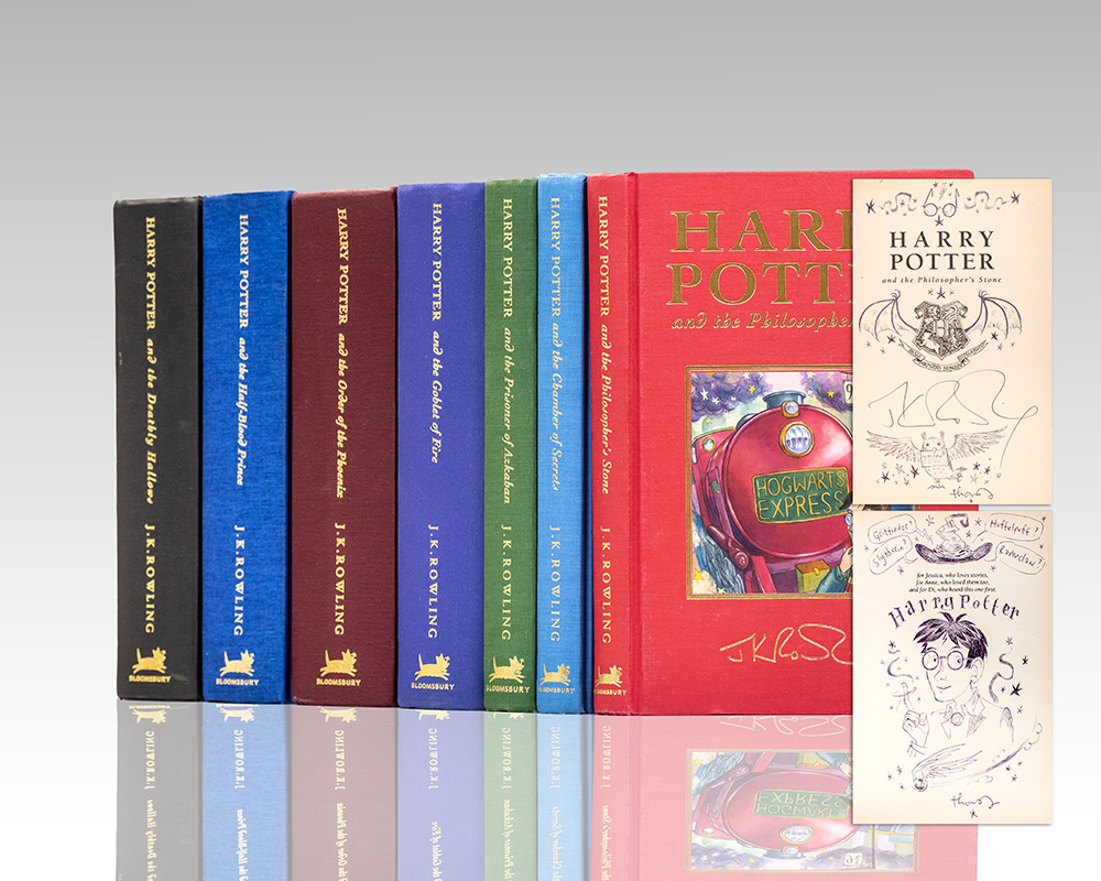 Harry Potter Series Complete Deluxe Set. Harry Potter and the Philosopher’s Stone, Chamber of Secrets, Prisoner of Azkaban, Goblet of Fire, Order of the Phoenix, The Half-Blood Prince, and The Deathly Hallows.