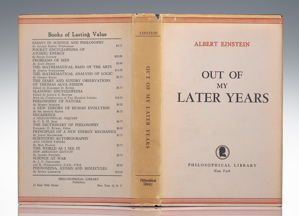 Out of My Later Years.