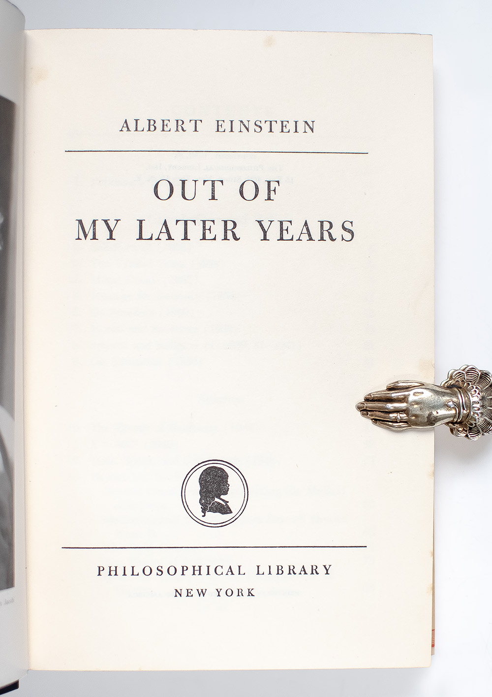 Out of My Later Years.
