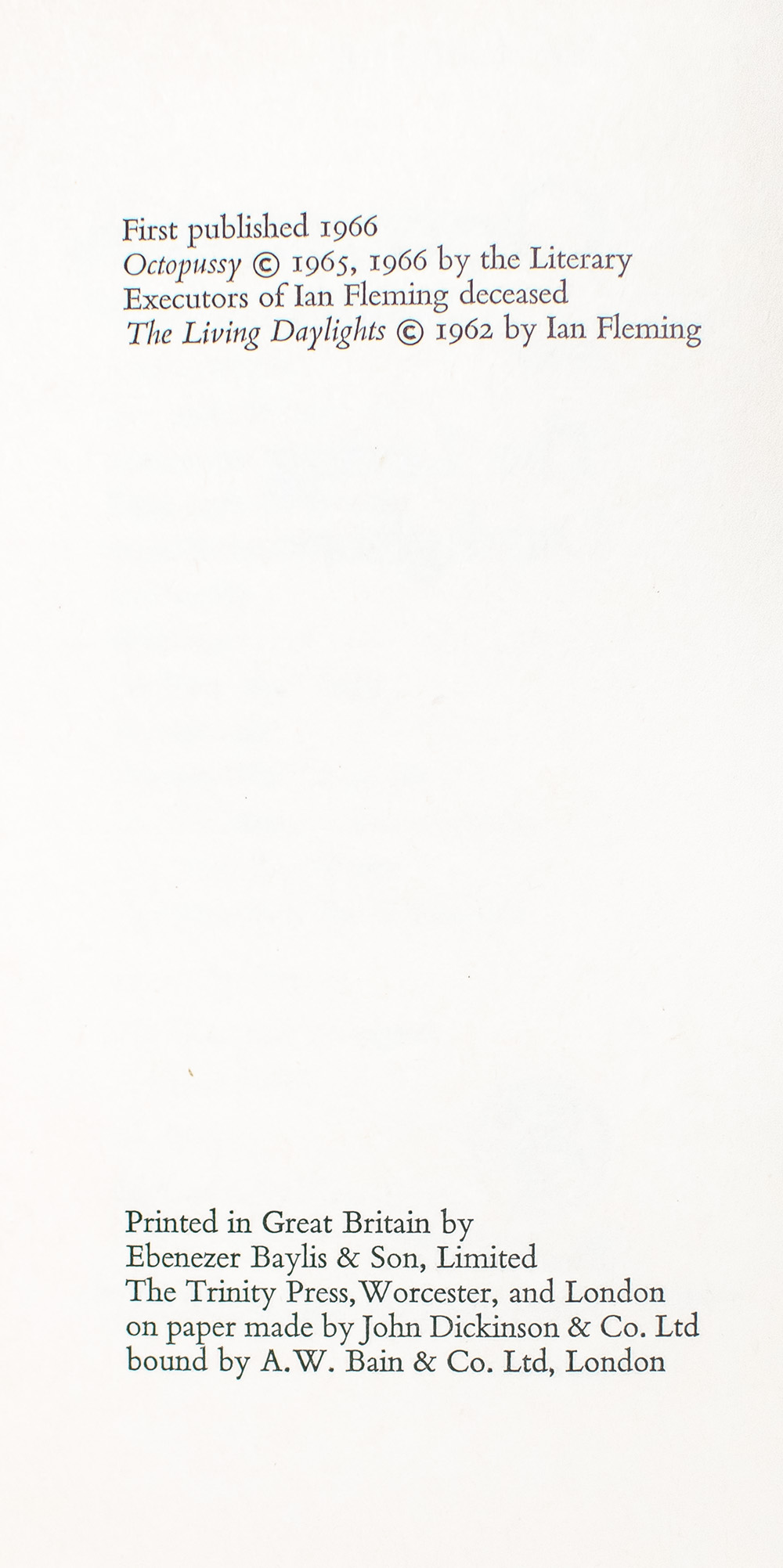 Octopussy and the Living Daylights.