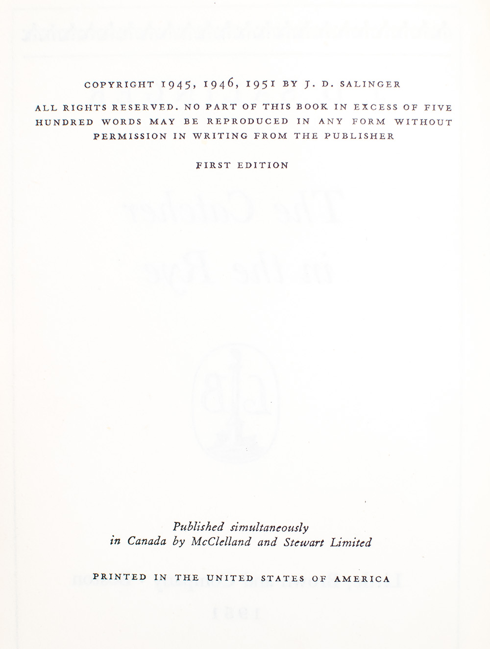 The Catcher in the Rye. Copy