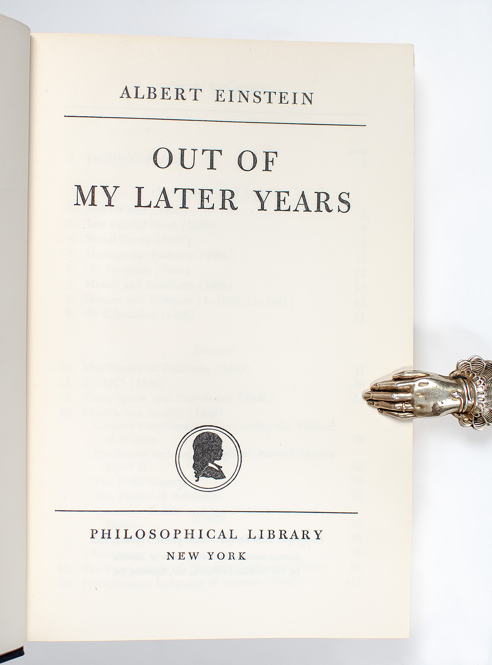 Out of My Later Years.