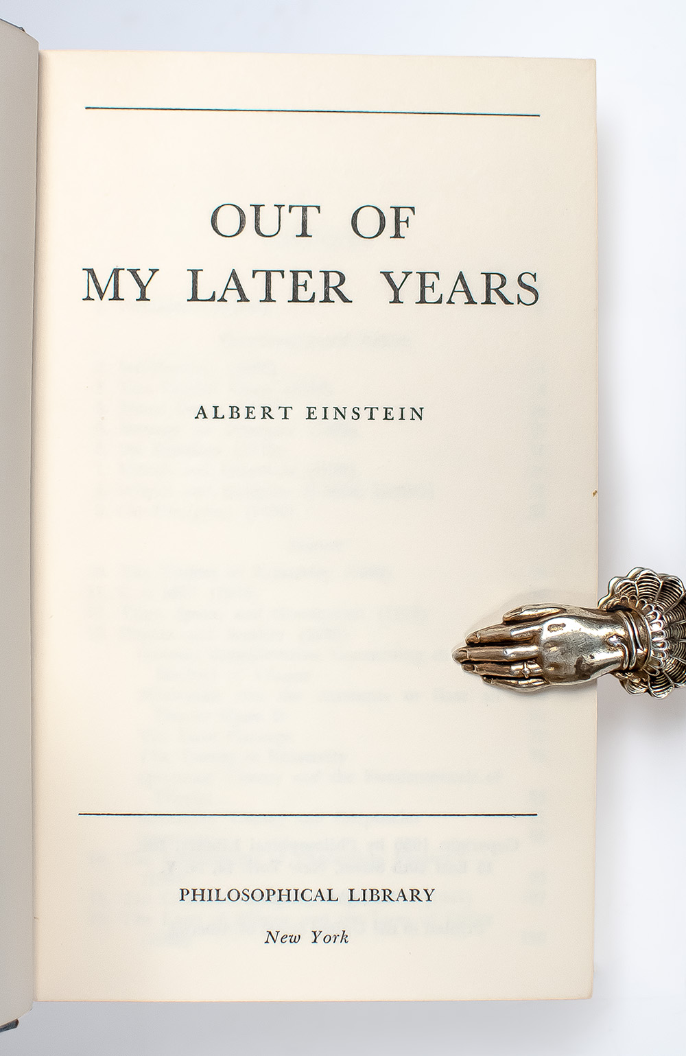 Out of My Later Years.