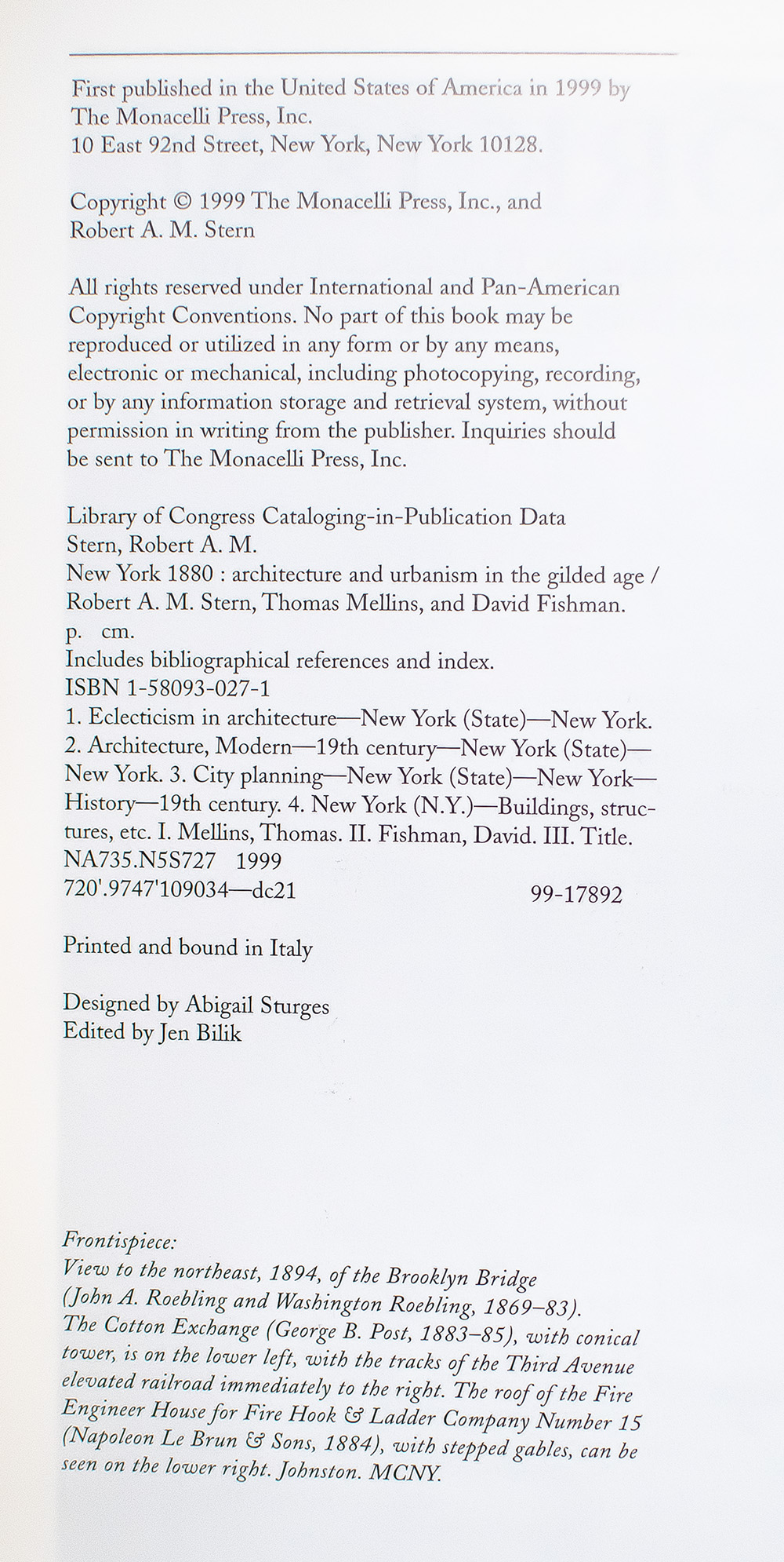 New York 1880, 1900, 1930, 1960, 2000.