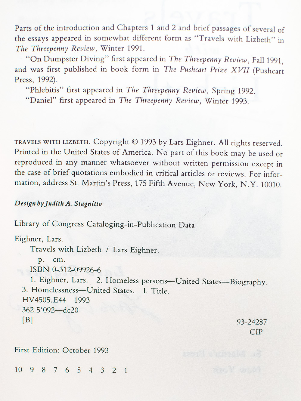 Travels With Lizbeth: Three Years on the Road and on the Streets.