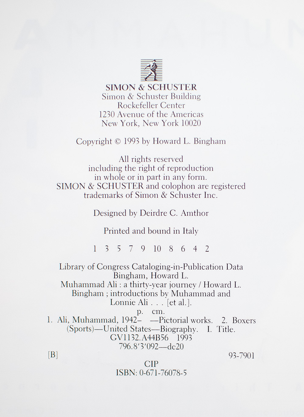 Muhammad Ali: A Thirty-Year Journey.