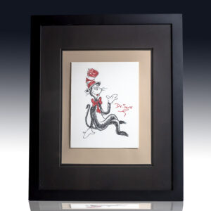 Dr. Seuss Signed Cat in the Hat Ink Drawing.