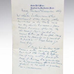 Charles Dickens Autograph Letter.