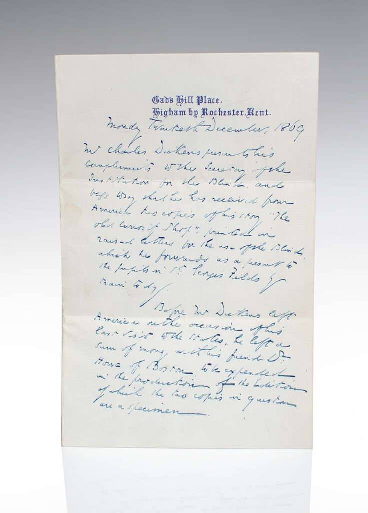 Charles Dickens Autograph Letter.