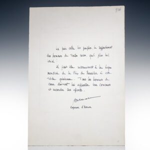 World League of Peace Manuscript Document Signed By Vietnam Emperor Bao Dai.