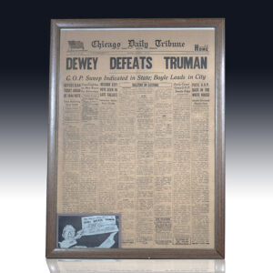 Dewey Defeats Truman Chicago Daily Tribune Newspaper; Harry S. Truman Photograph Reproduction Signed.