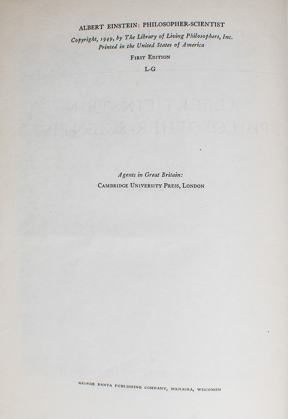 Albert Einstein: Philosopher-Scientist.