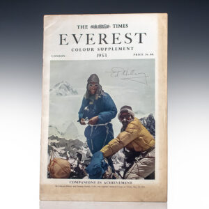 Edmund Hillary Signed 1953 The Times: Everest Colour Supplement.
