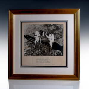 Neil Armstrong and Michael Collins Signed Photograph of Man's First Landing on the Moon.
