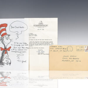 Dr. Seuss Signed Cat in the Hat Print.