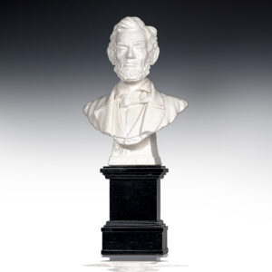 White marble bust of a bearded man