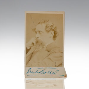 Charles Dickens Signature [with] Carte-de-visite Portrait.