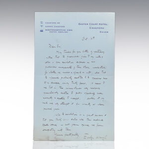 Evelyn Waugh Autograph Letter Signed.