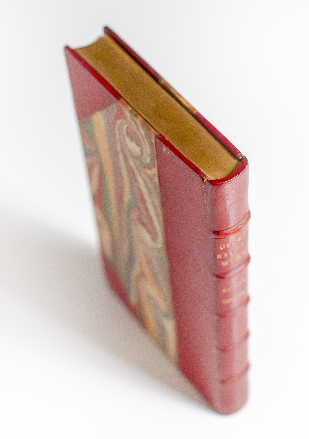 The Works of George Eliot: Scenes of Clerical Life, Adam Bede, The Mill on the Floss, Silas Marner: The Weaver of Raveloe, Romola, Felix Holt the Radical, The Spanish Gypsy, The Legend of Jubal and Other Poems, Daniel Deronda, Middlemarch: A Study of Provincial Life, Theophrastus Such, Essays and Leaves From a Notebook.