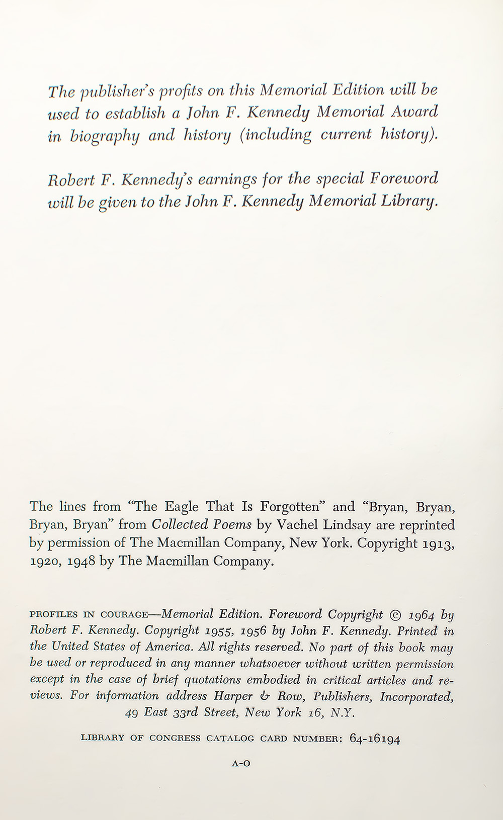 Profiles In Courage.