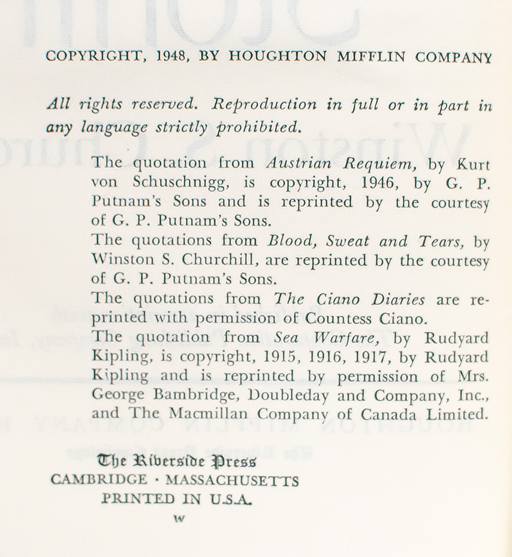 The Second World War: The Gathering Storm; Their Finest Hour; The Grand Alliance; The Hinge of Fate; Closing the Ring; Triumph and Tragedy.