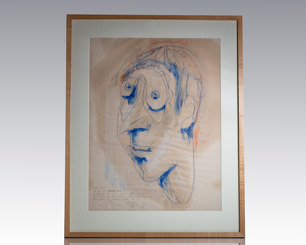 Kurt Vonnegut Signed David Hayman Portrait.