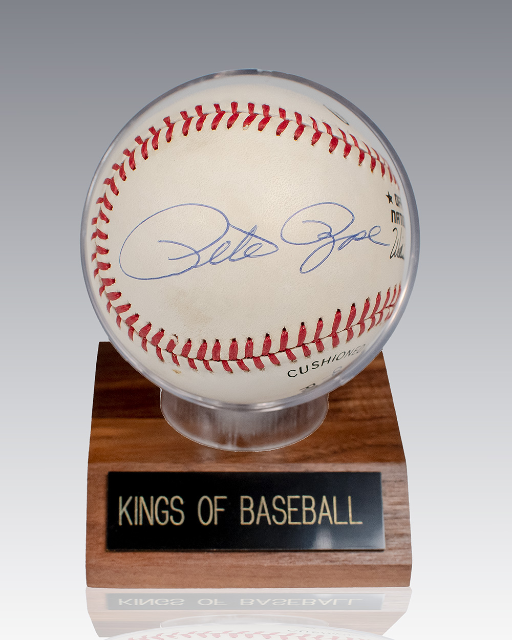 Hank Aaron, Nolan Ryan, and Pete Rose Signed Baseball.