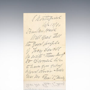 Handwritten letter on aged paper featuring elegant cursive writing