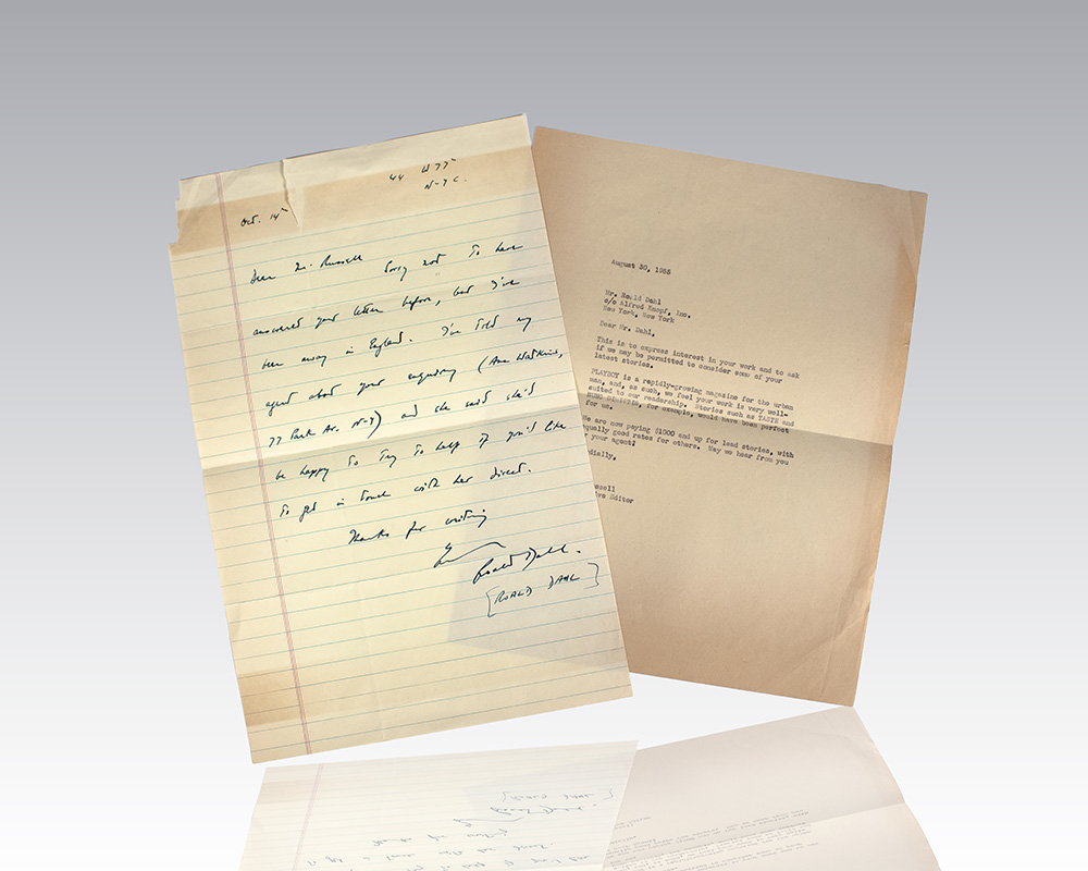 Roald Dahl Autograph Letter Signed.