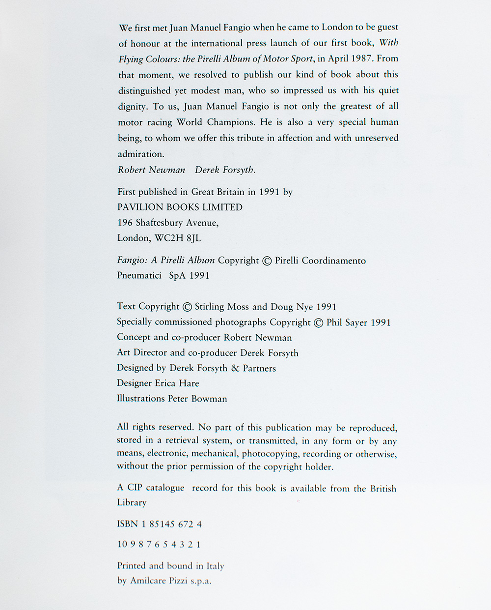 Fangio: A Pirelli Album.