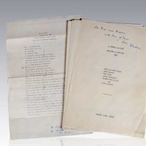 Stack of vintage typed and handwritten manuscript pages