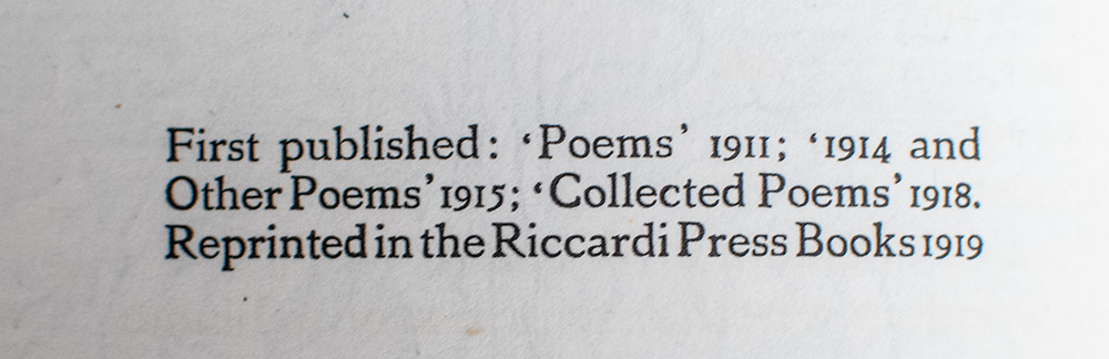 The Collected Poems of Rupert Brooke.