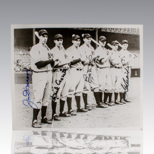 Historic Yankees lineup holding bats