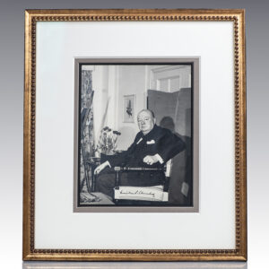 Framed portrait of Winston Churchill