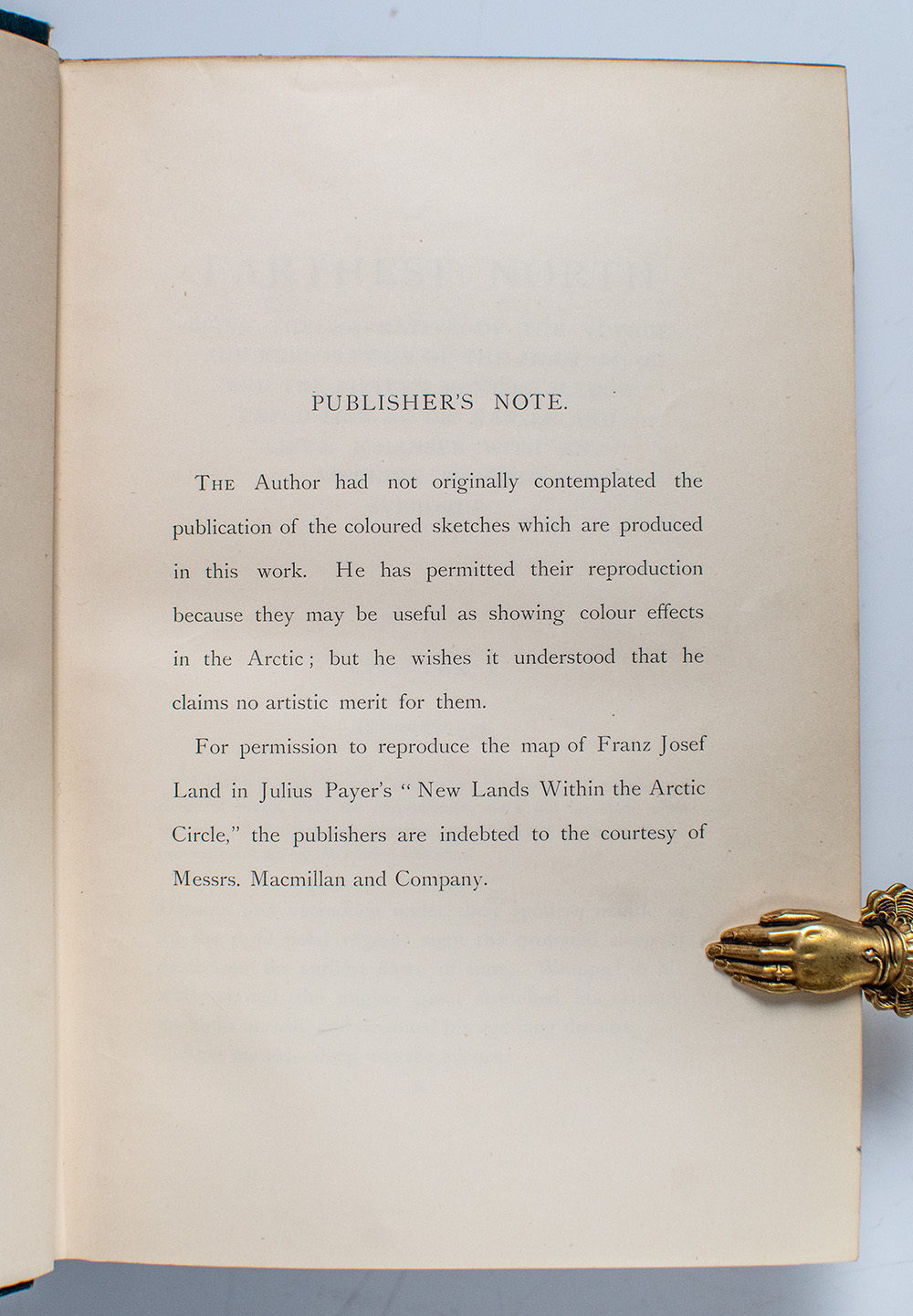 "Farthest North" Being the Record of a Voyage of Exploration of the Ship Fram 1893-96 and of a Fifteen Months' Sleigh Journey by Dr. Nansen and Lieut. Johansen with an Appendix by Otto Sverdrup Captain of the Fram.
