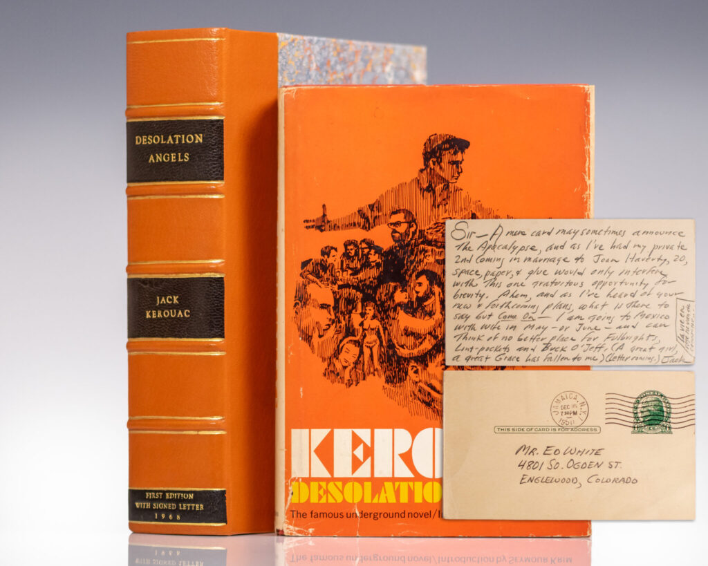 Desolation Angels. [with] Jack Kerouac’s Wedding Announcement Autograph Postcard Signed.