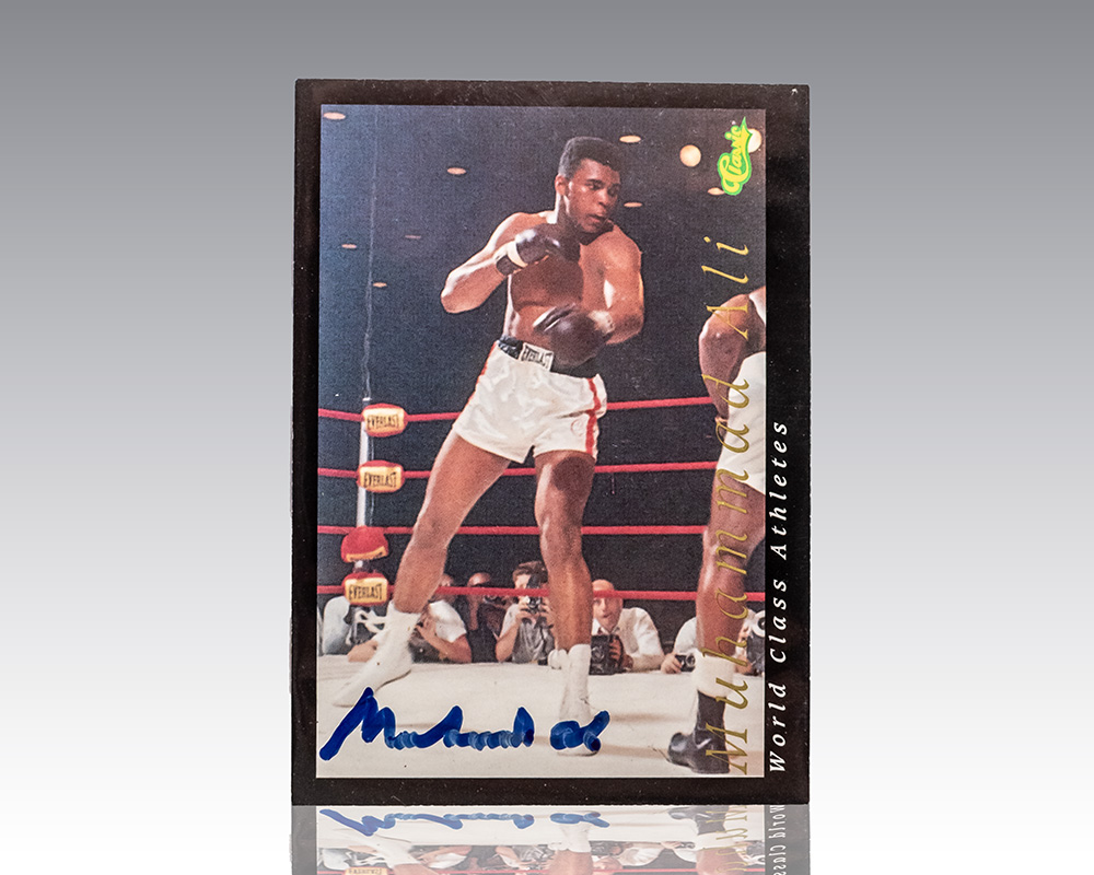Muhammad Ali Signed Classic World Class Athletes Card.