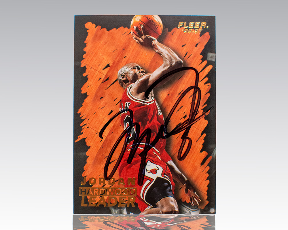 Michael Jordan Signed Fleer “Hardwood Leader” Card.