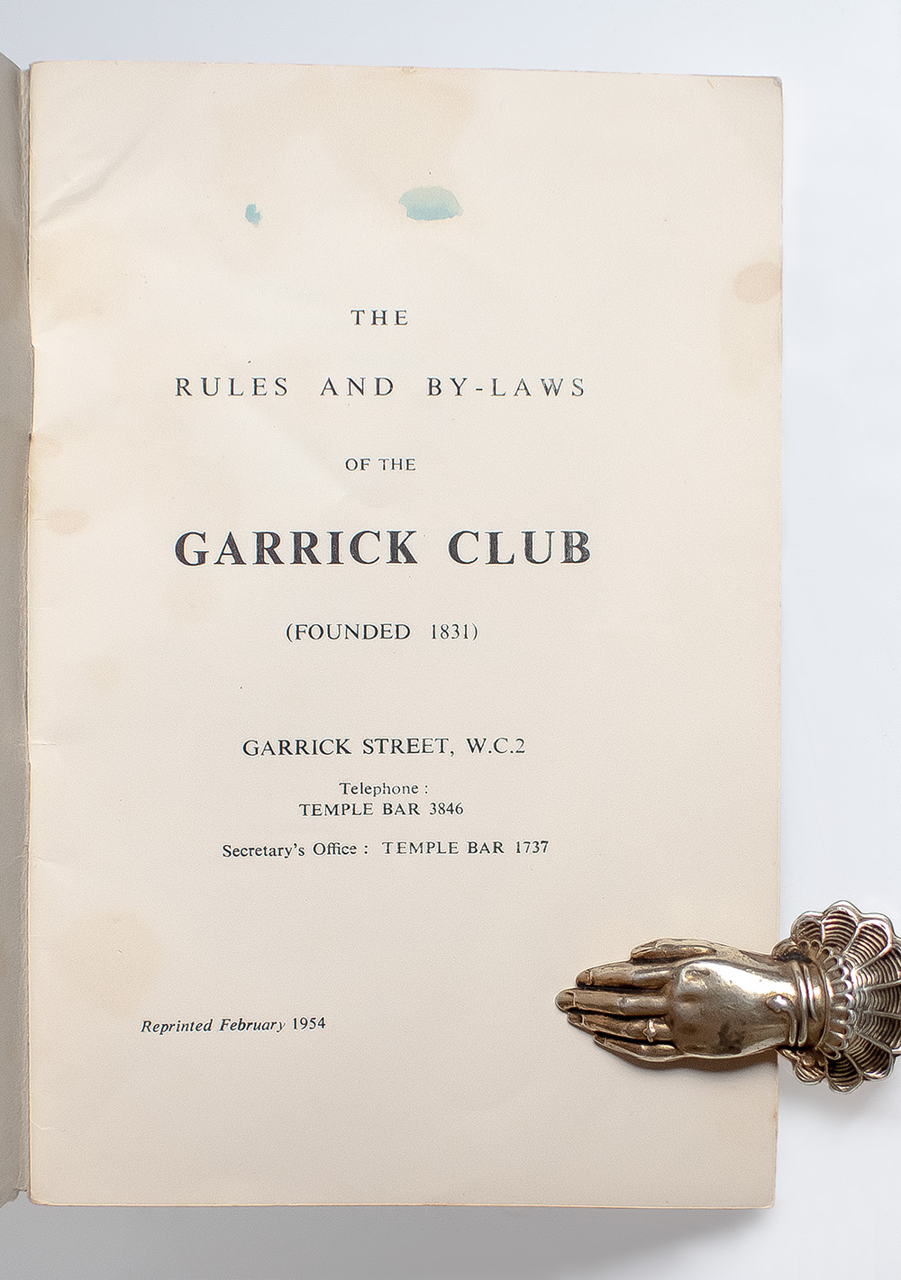 Rules and By-Laws of the Garrick Club.